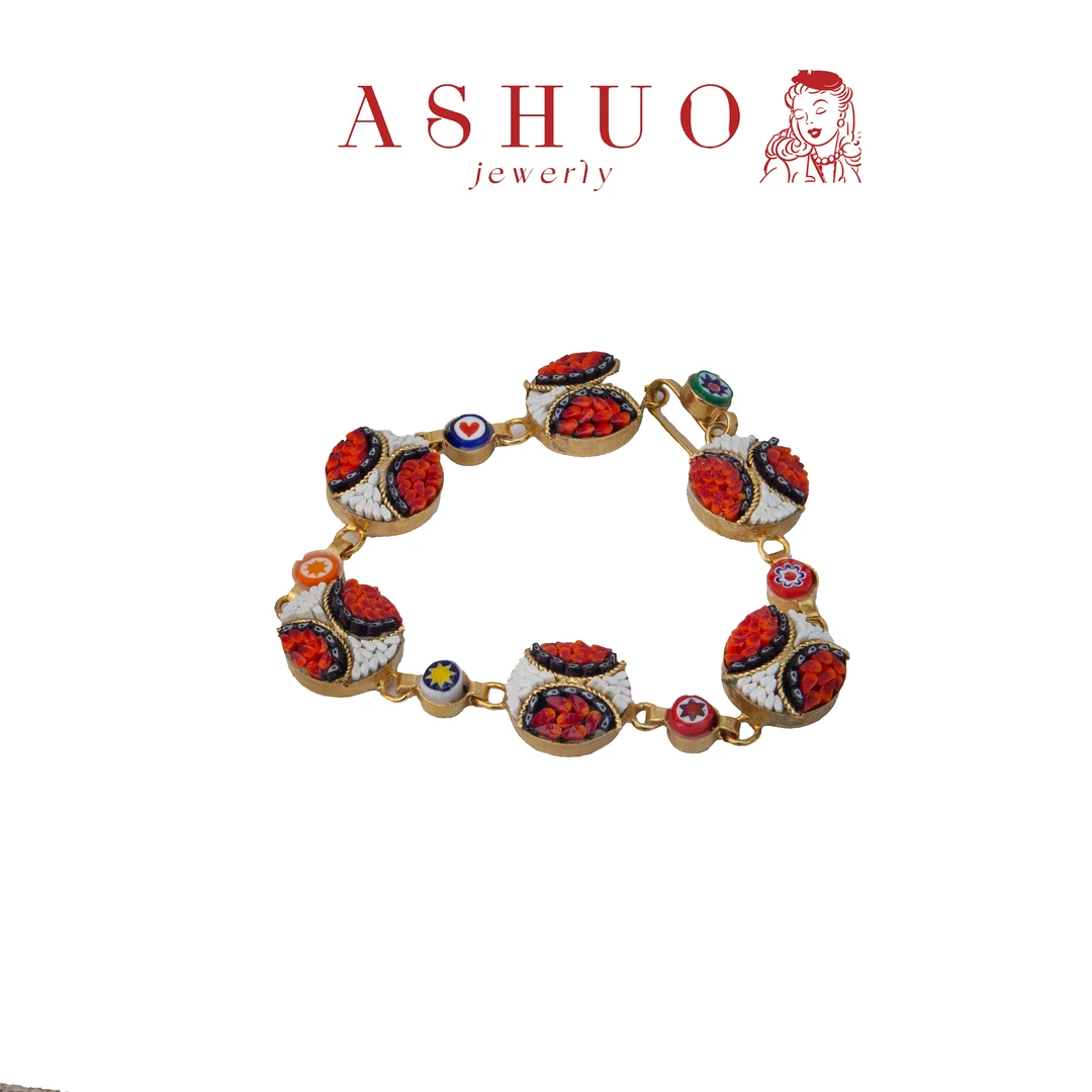 铜合金玻璃手链 阿烁中古手链as9820