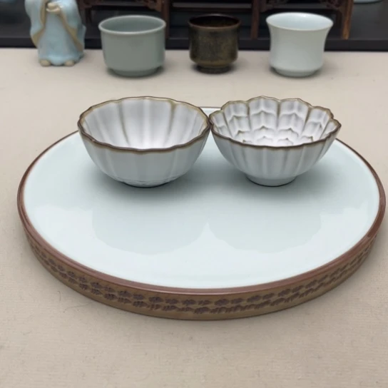 青焱汝瓷月白一对福利