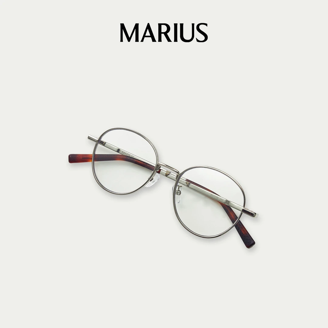 MARIUS时尚气质轻奢百搭复古花纹银框眼镜