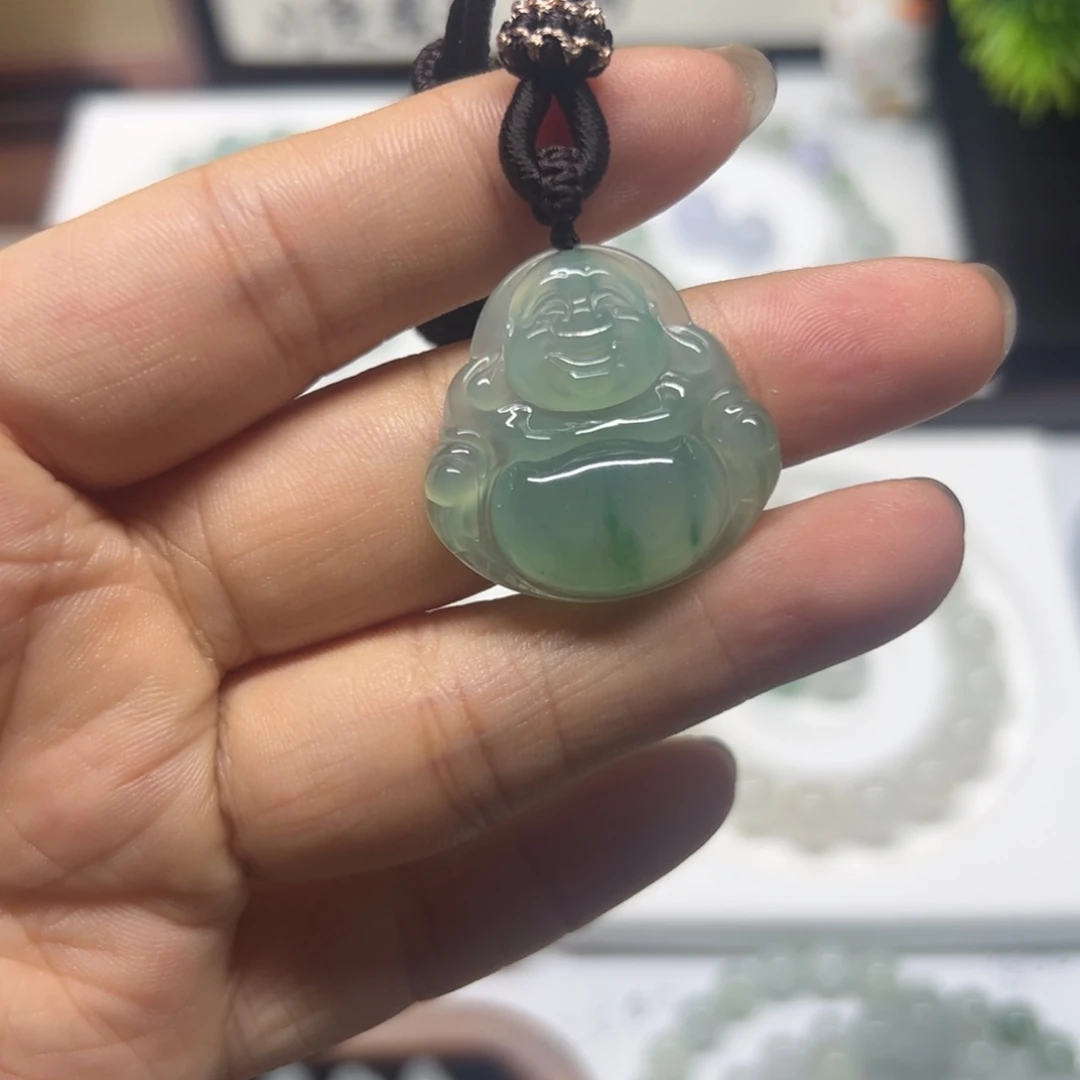 定制翡翠未镶嵌冰飘花佛公