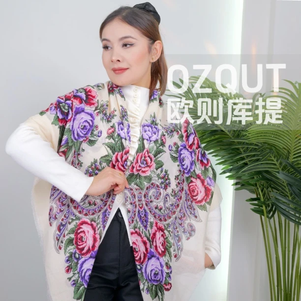 OZQUT欧则库提民族风印花方巾防晒护颈薄款风情薄款新款18号发布