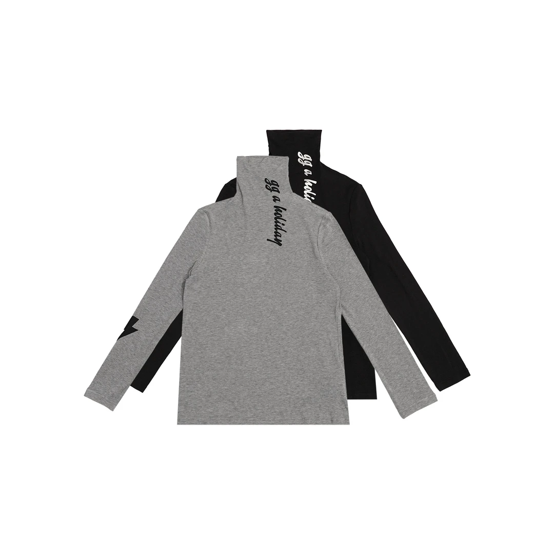 GGAHOLIDAY新款时尚休闲简约长袖修身保暖高领打底衫-151145