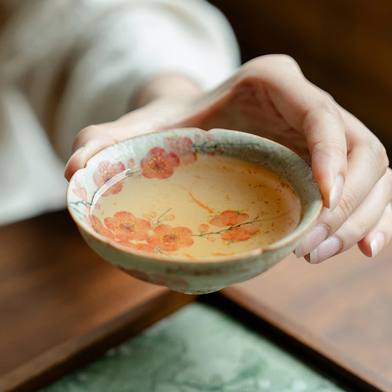 赞朴主人杯纯手绘梅花茶盏新中式陶瓷女士个人专用喝茶杯功夫茶具