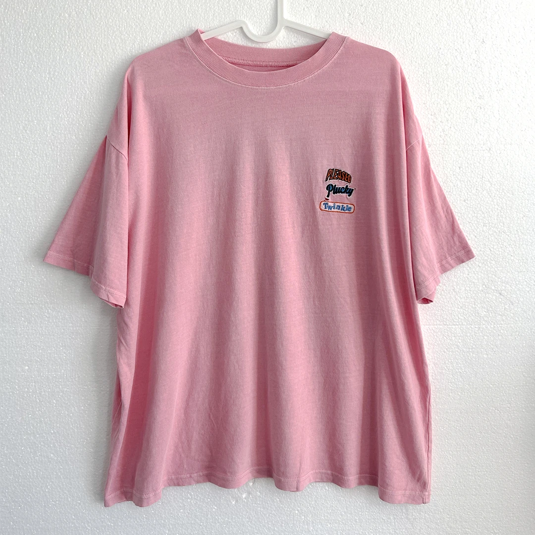 新款高级感潮流宽松休闲圆领上衣短袖T恤男女刺绣字母印花图案T恤