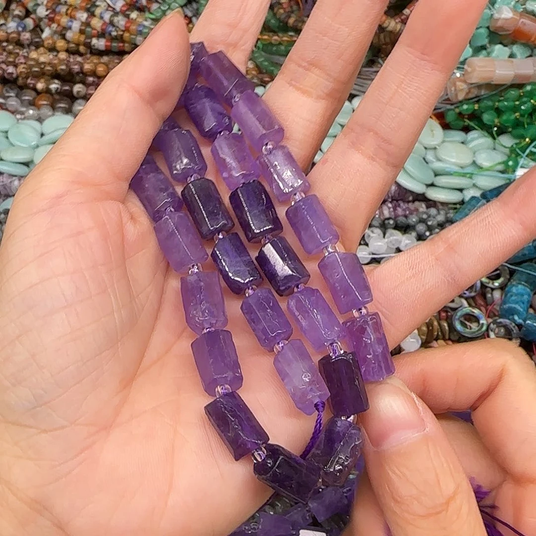 玛瑙/玉髓合金珠宝半成品紫水晶7mm一条