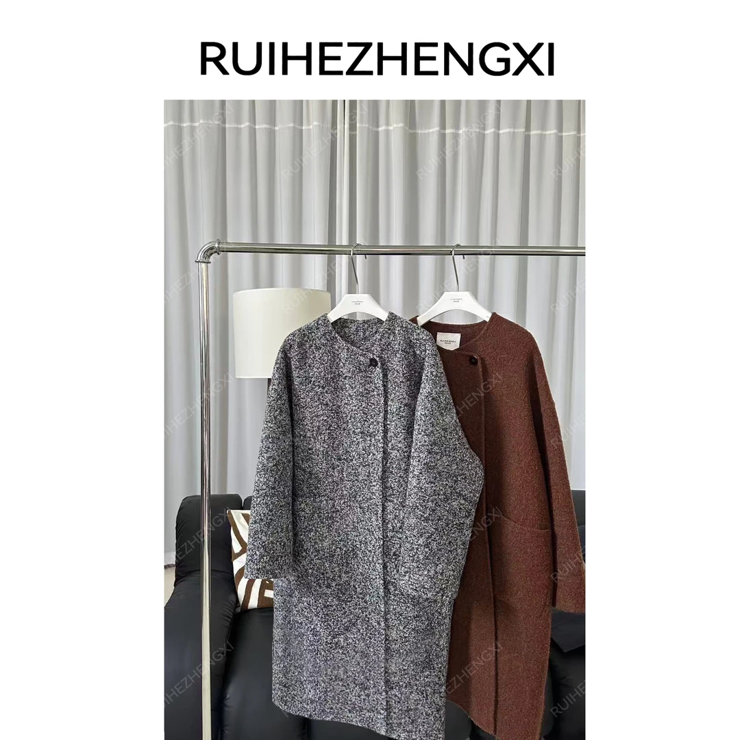 RUIHEZHENGXI | 瑞和正熙经典一粒扣骆马绒双面大衣929595