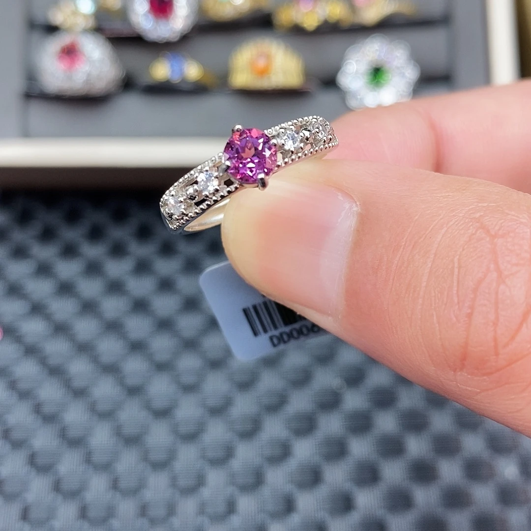 银S925镶嵌戒指石榴石