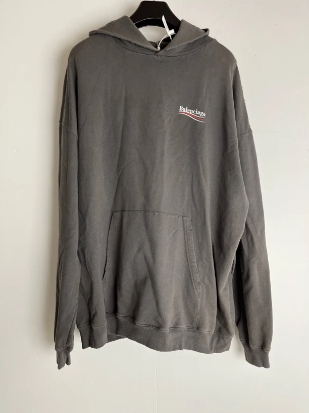 全新未使用 Balenciaga/巴黎世家 xxs*1/深灰刺绣可乐卫衣/04816