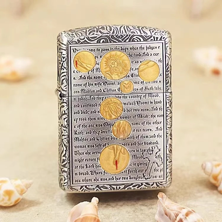 ZIPPO打火机/盔甲162古银精雕康斯坦丁献祭双面 DYJ1