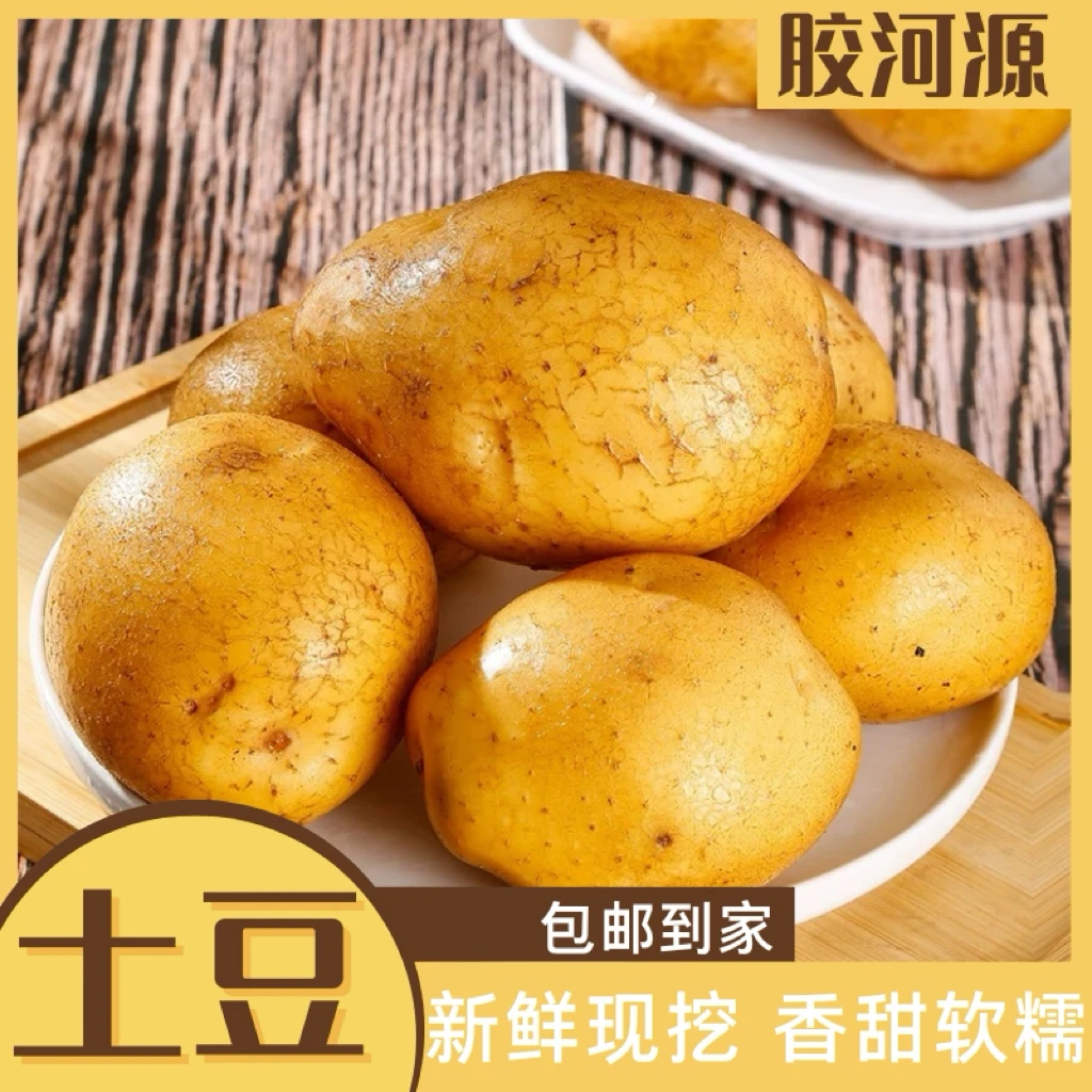 胶河源有机黄心土豆新鲜黄皮农家马铃薯洋芋宝宝辅食蔬菜有机蔬菜
