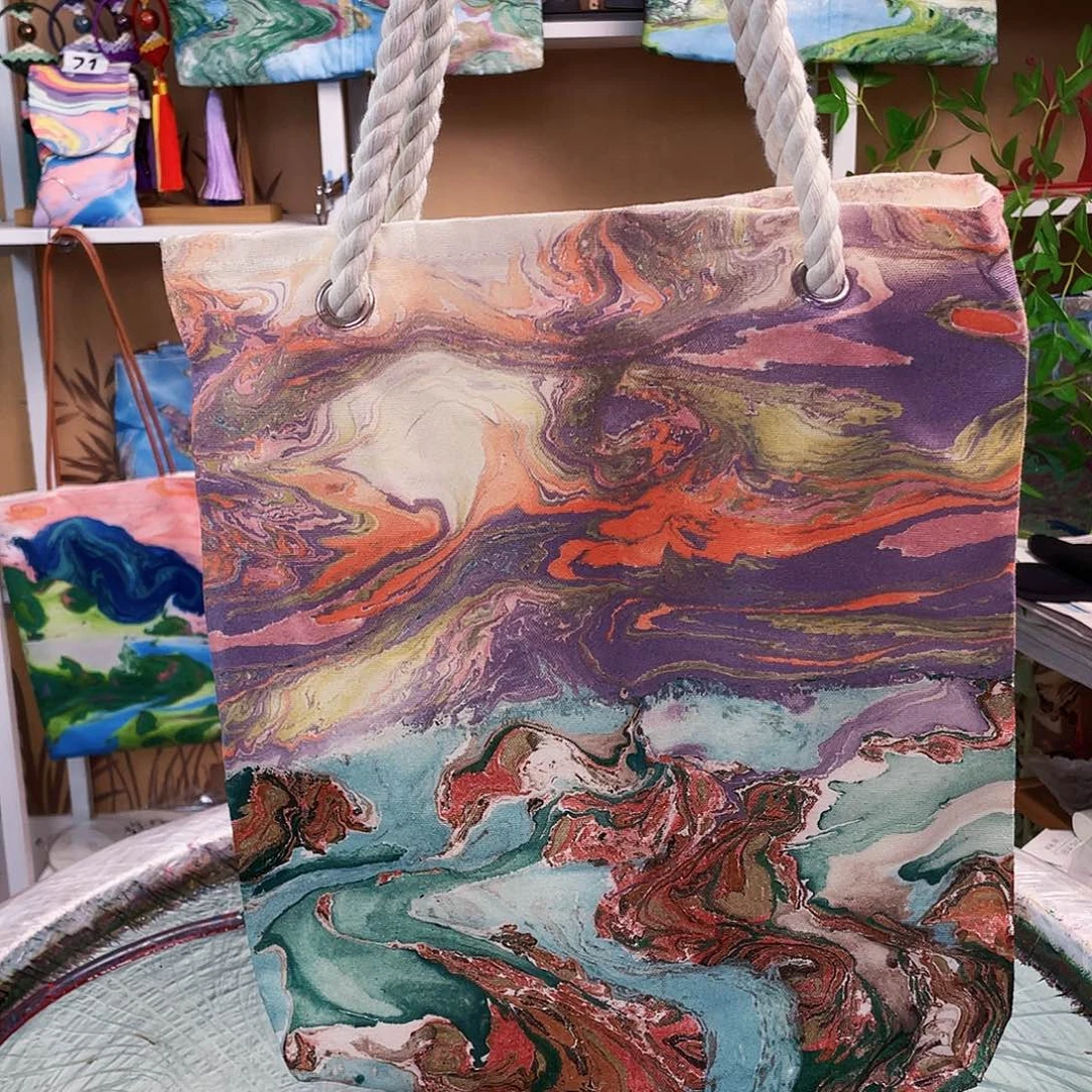 斜挎包包风景画包