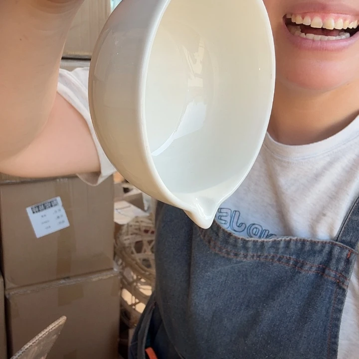 外贸尾单高温陶瓷微瑕白色倒流杯