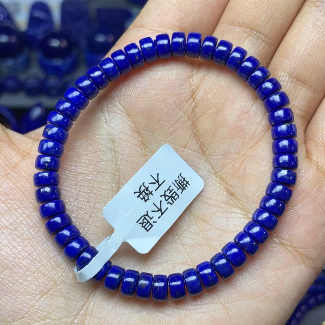 青金石未镶嵌6×3mm直切药片手串