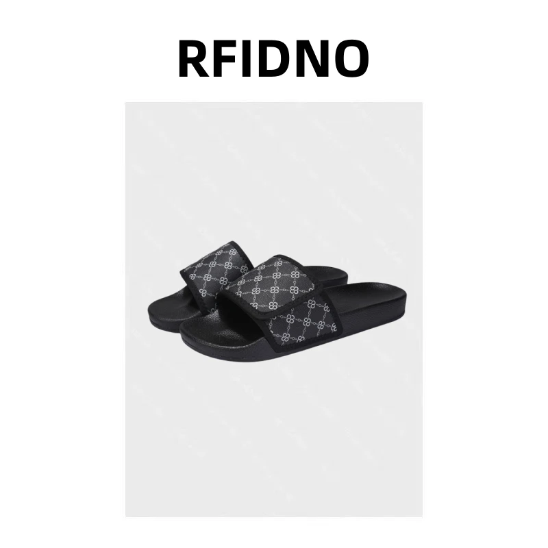 RFIDNO高奢订购/專櫃直發/轻奢休闲男拖鞋一字拖-701双G魔术贴