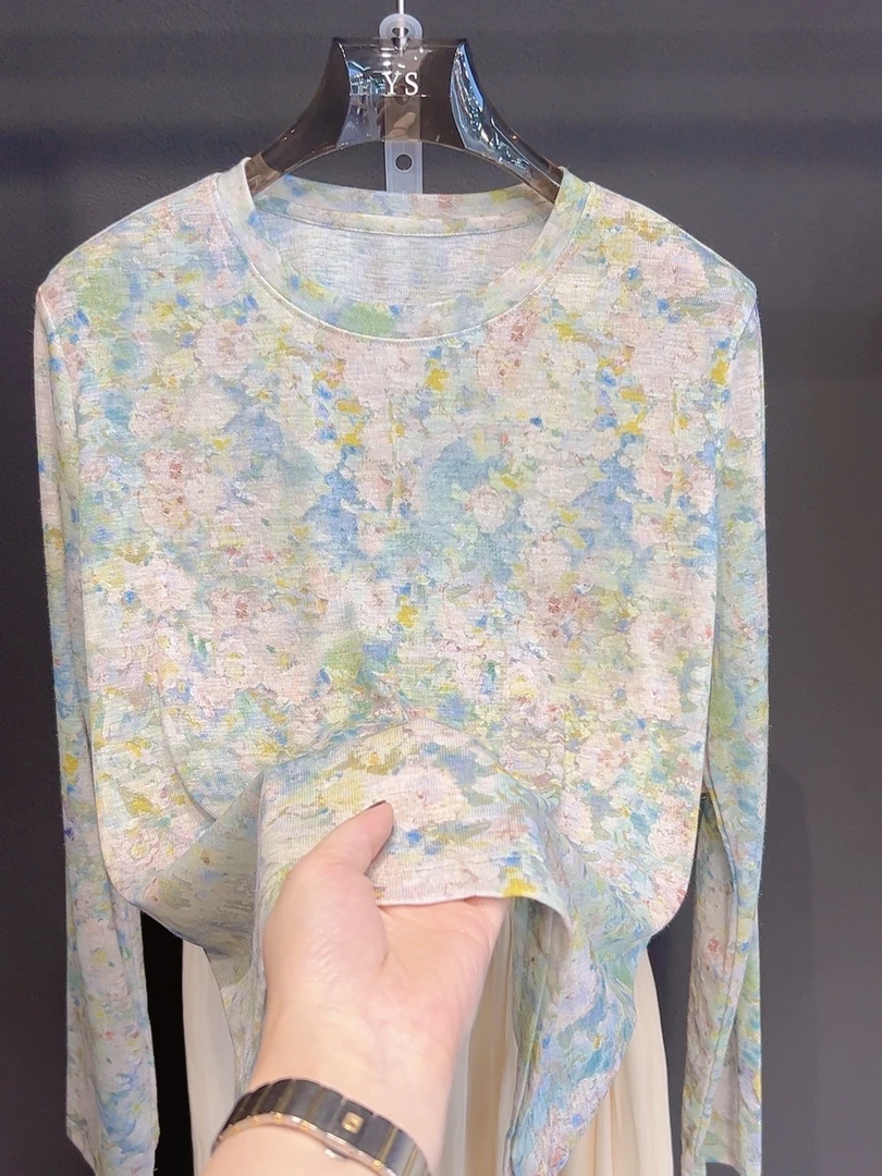 初秋家夏季新款茉莉花长袖上衣