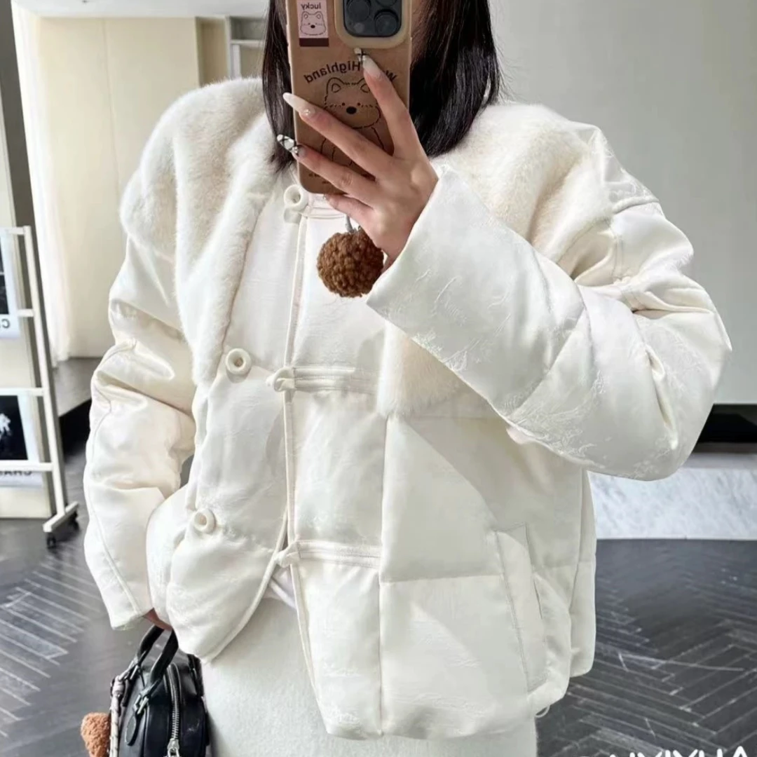 【济州岛】百搭国风盘扣 新中式鸭绒短款羽绒服24FU52211