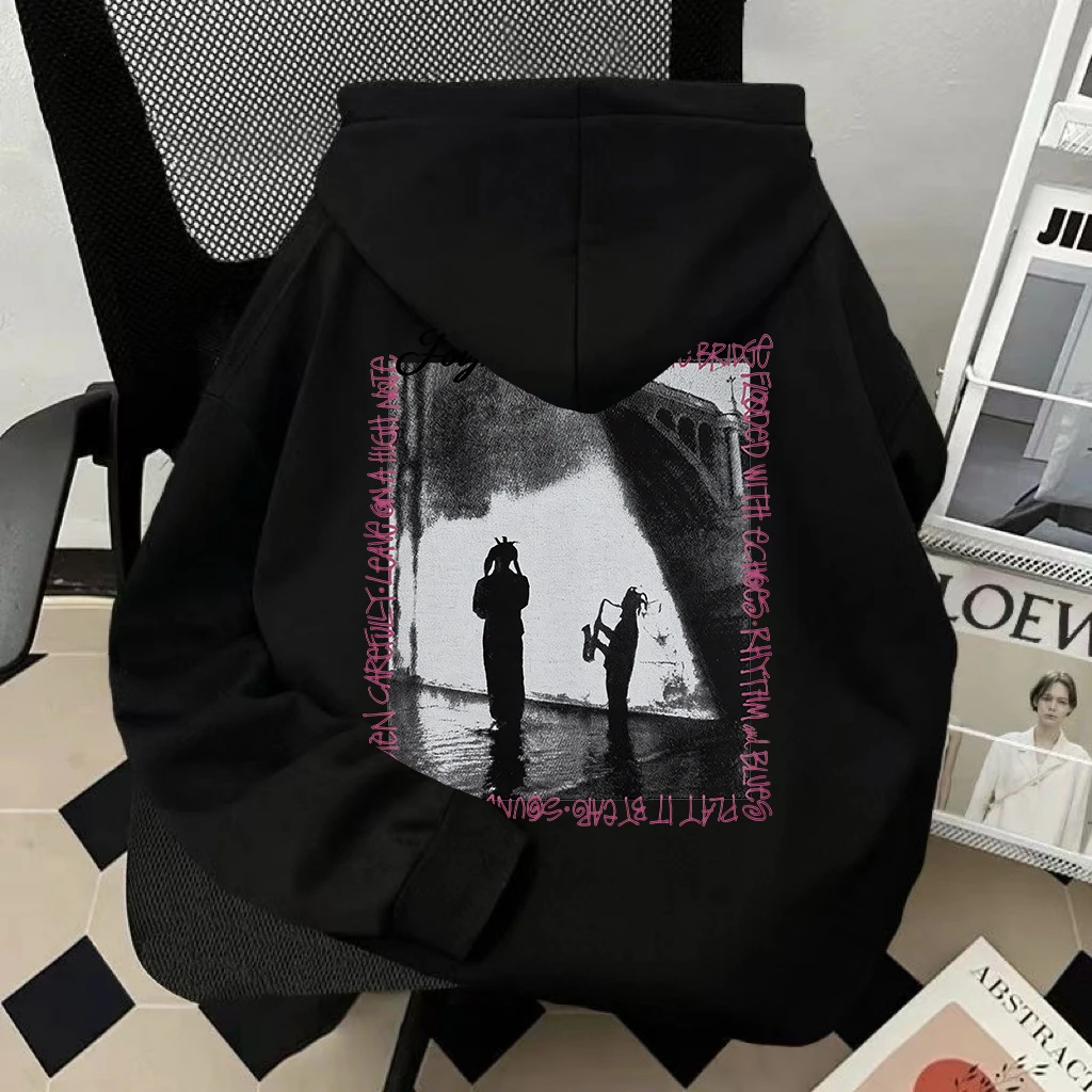 重磅加绒加厚连帽卫衣男女秋冬新款演奏者潮牌男女同款宽松外套is