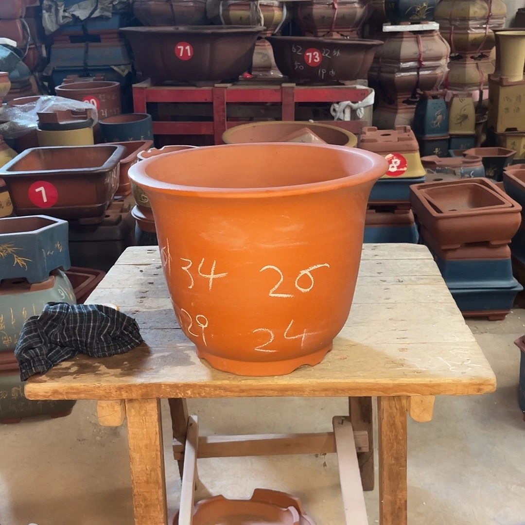 紫砂花盆高金钟盆一个