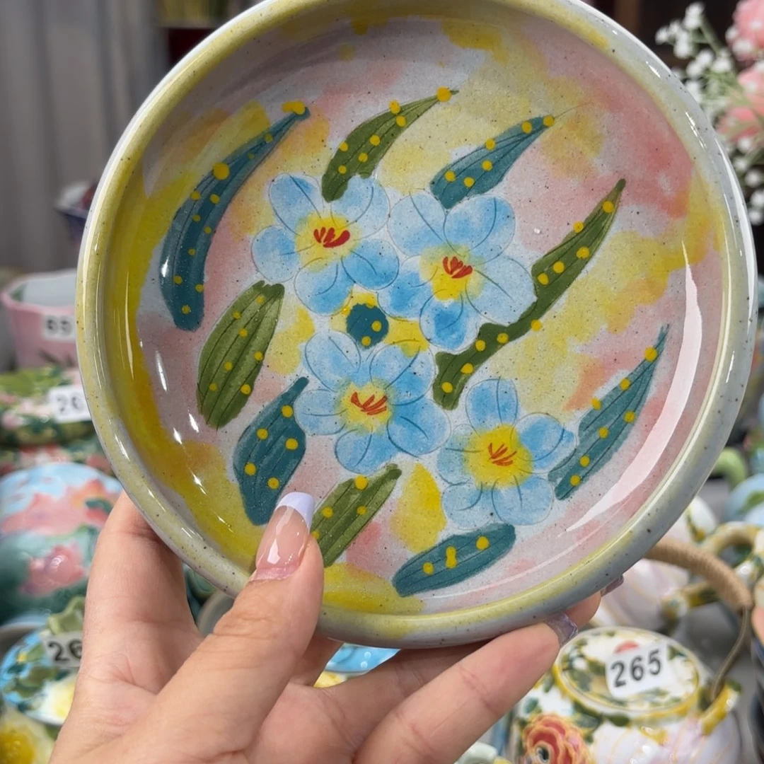 瓷片景德镇手绘高温釉下彩陶瓷茶具