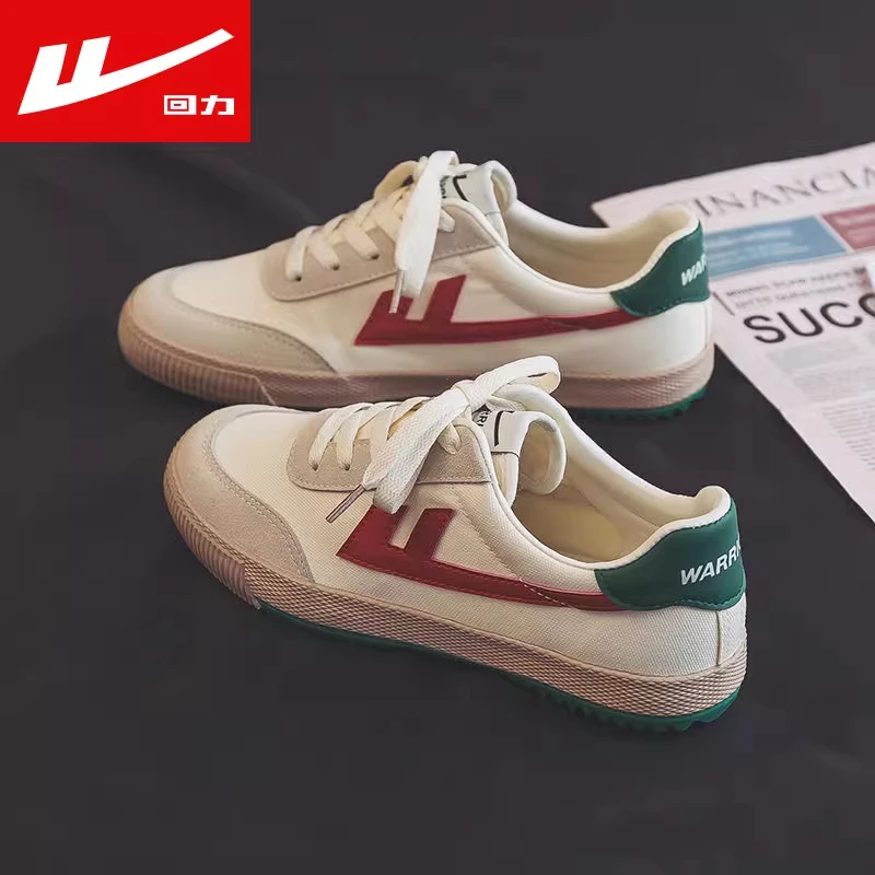 回力女鞋秋季帆布鞋德训鞋经典百搭2025新款软底休闲轻便透气鞋子