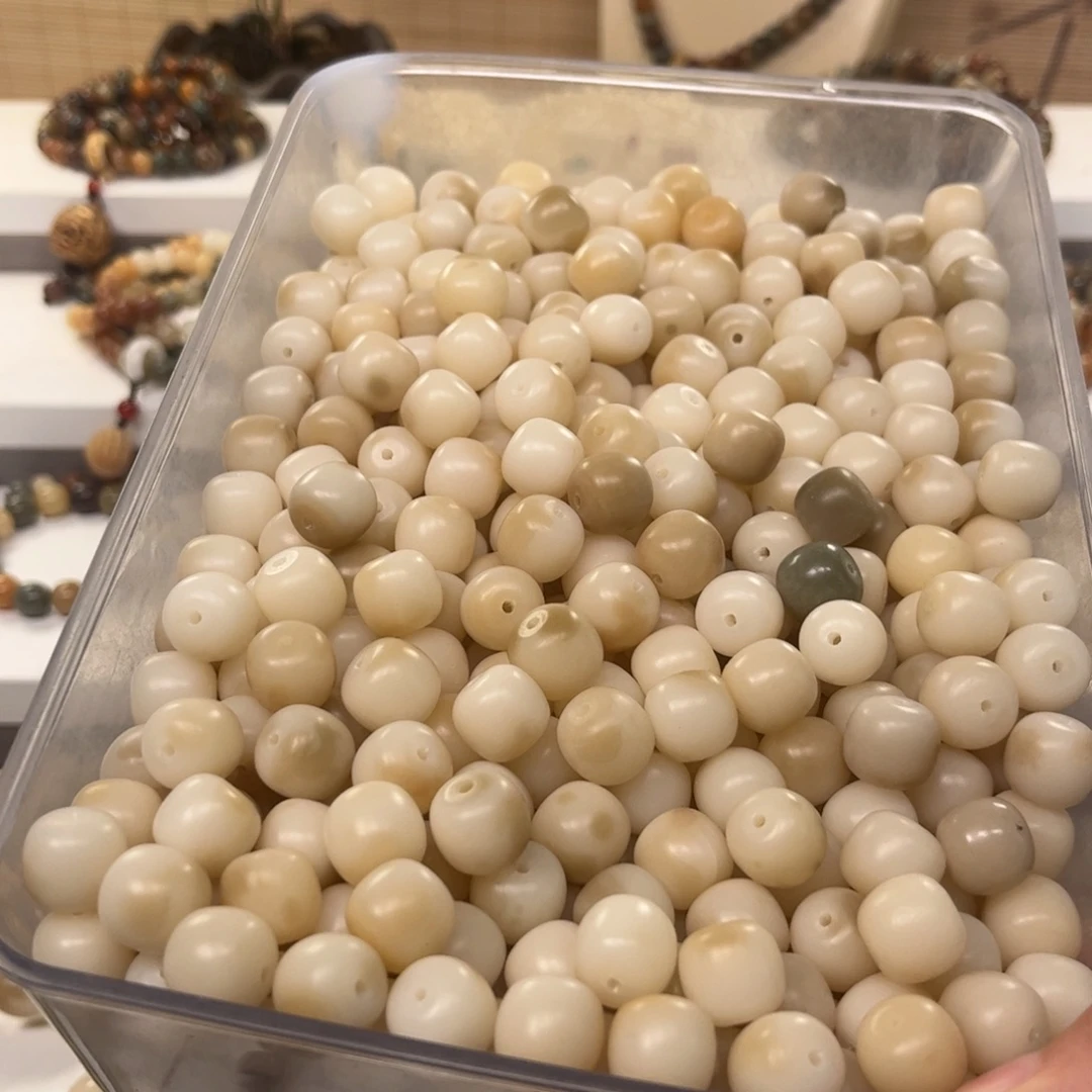 吊坠白玉菩提福利特价干磨飘花桶珠50颗