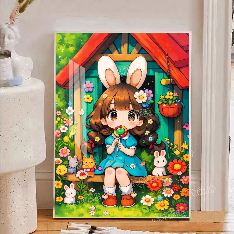 【乐乐甄选钻石画】满钻【糖果女孩】异形钻可爱浪漫手工DIY装饰画