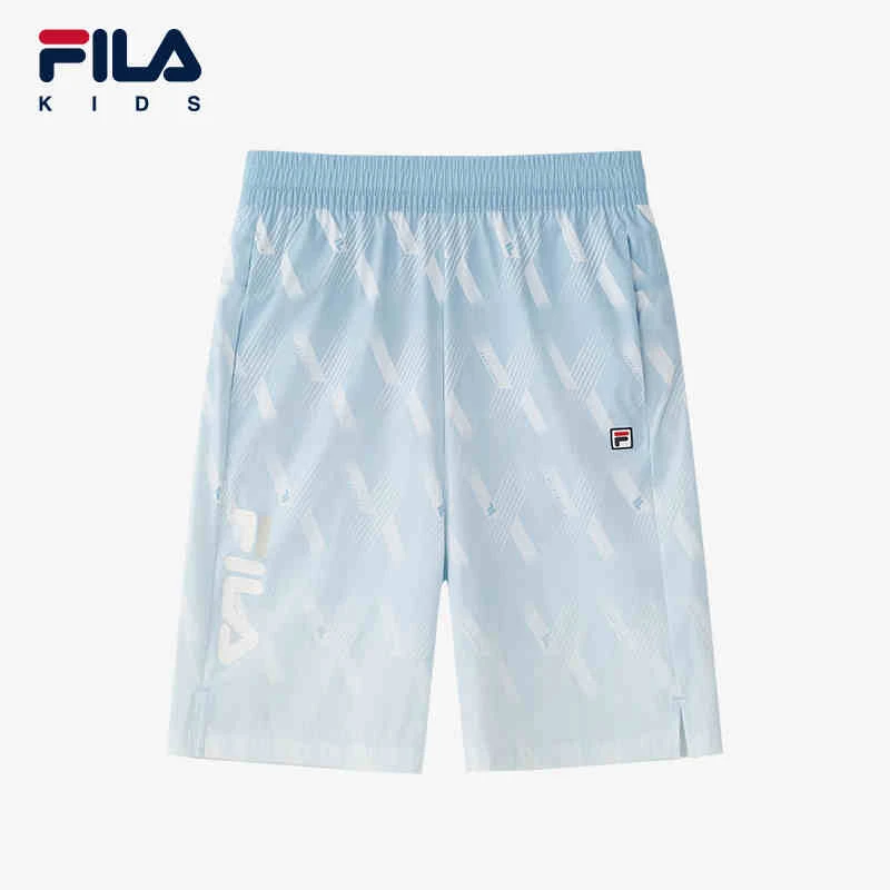 FILA斐乐儿童短裤2025年夏季男中大童运动透气梭织五分K12B523811