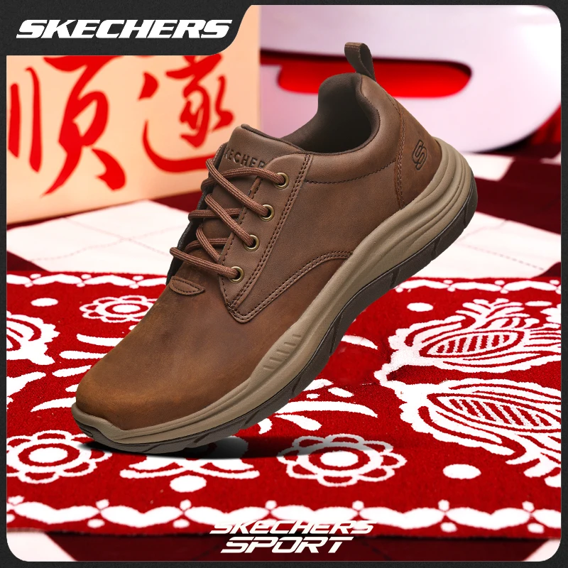 【总裁MAX】斯凯奇真皮25春季保暖男鞋总裁休闲皮鞋舒适商务鞋66418