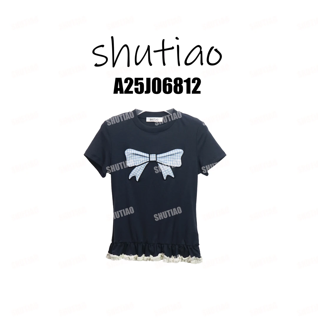 【SHUTIAO】2025夏季：新款小众设计款T恤A25J06812