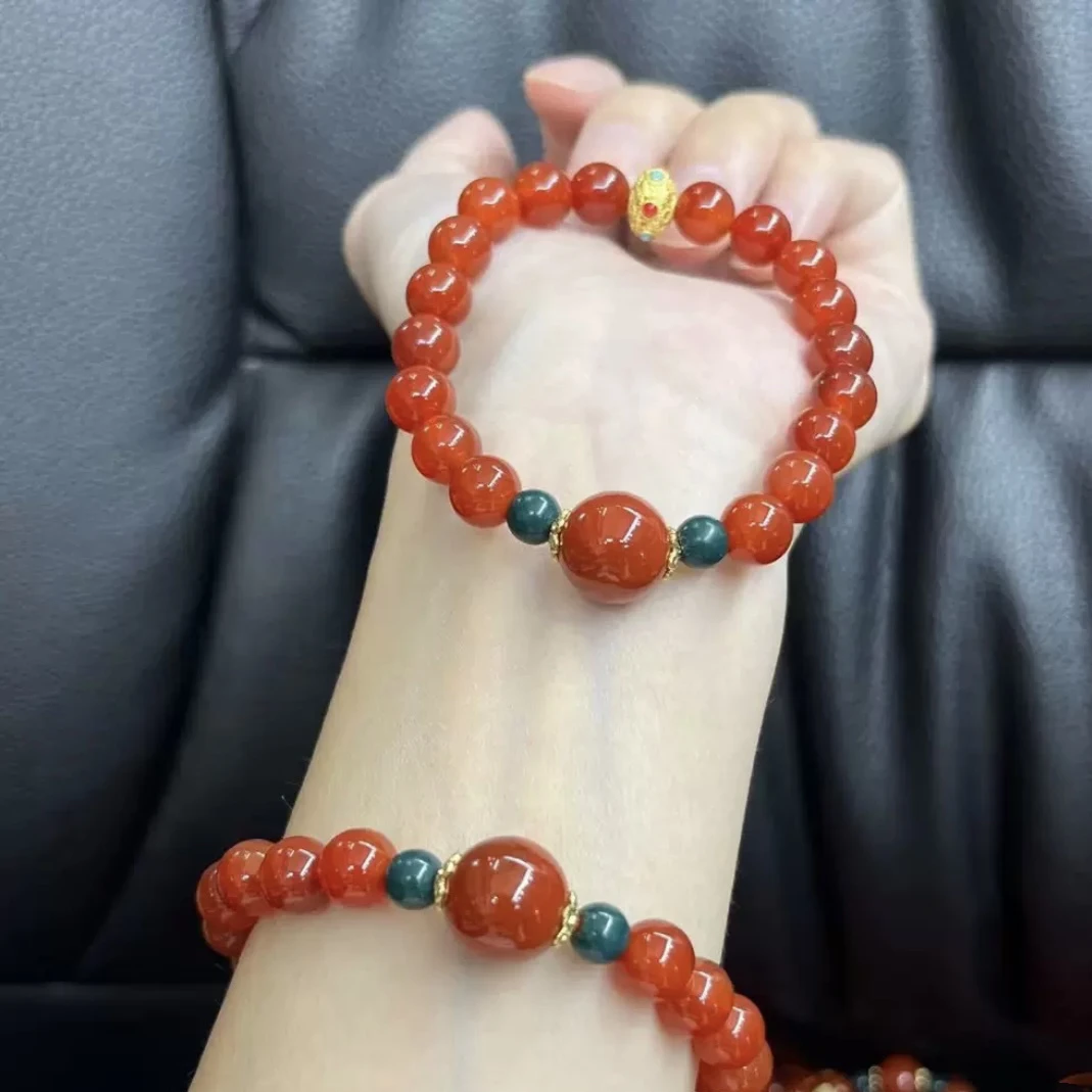 【玉脂爆款】南红单圈新年设计款手串L1214