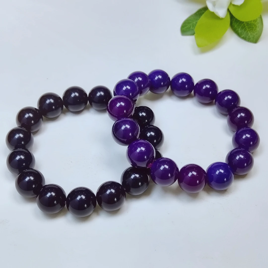 【侯总甄选】82紫龙醇玉石14mm手串-拍一发一