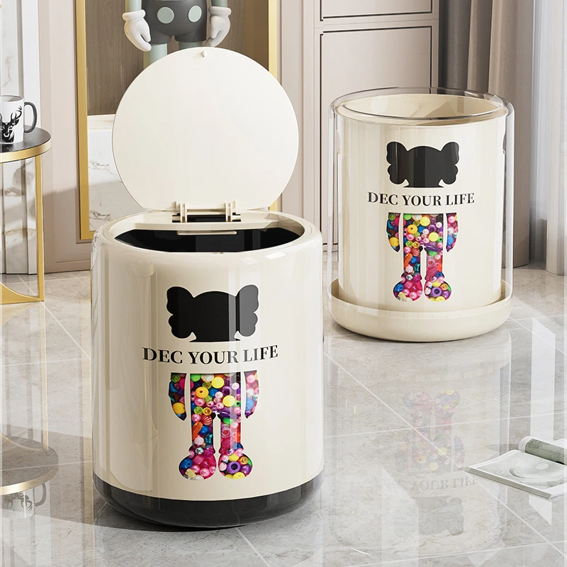 网红垃圾桶家用高颜值客厅卧室厨房带盖防臭垃圾桶卫生间厕所纸篓