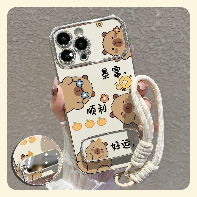 【苹果/华为/oppo/vivo/小米】适用卡皮巴拉大视窗手机壳防摔套女款