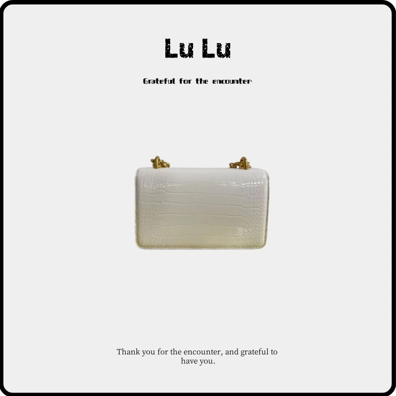 手工时尚百搭女包 华 HDF 白鳄纹 潮流包