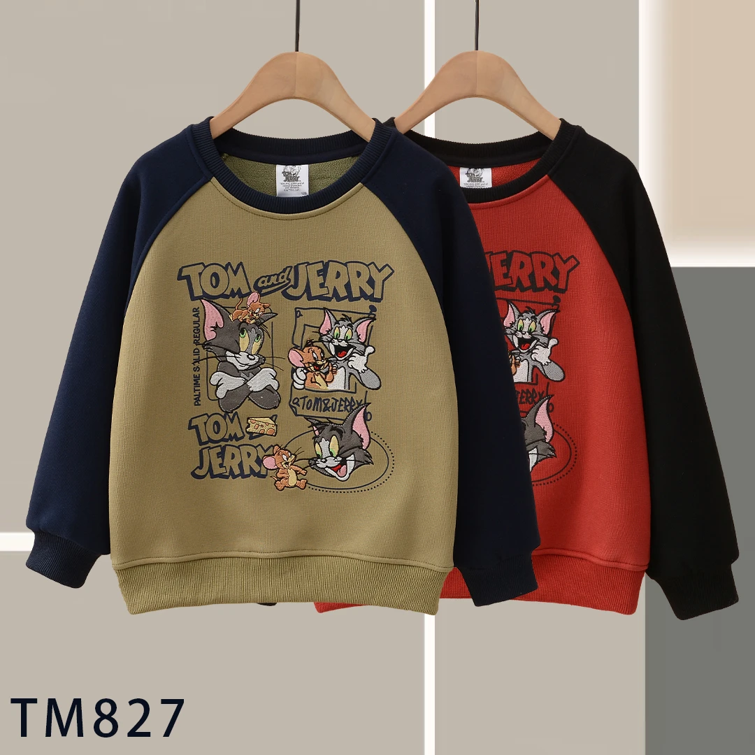 [YF]TM827插肩袖重工刺绣卡通儿童卫衣