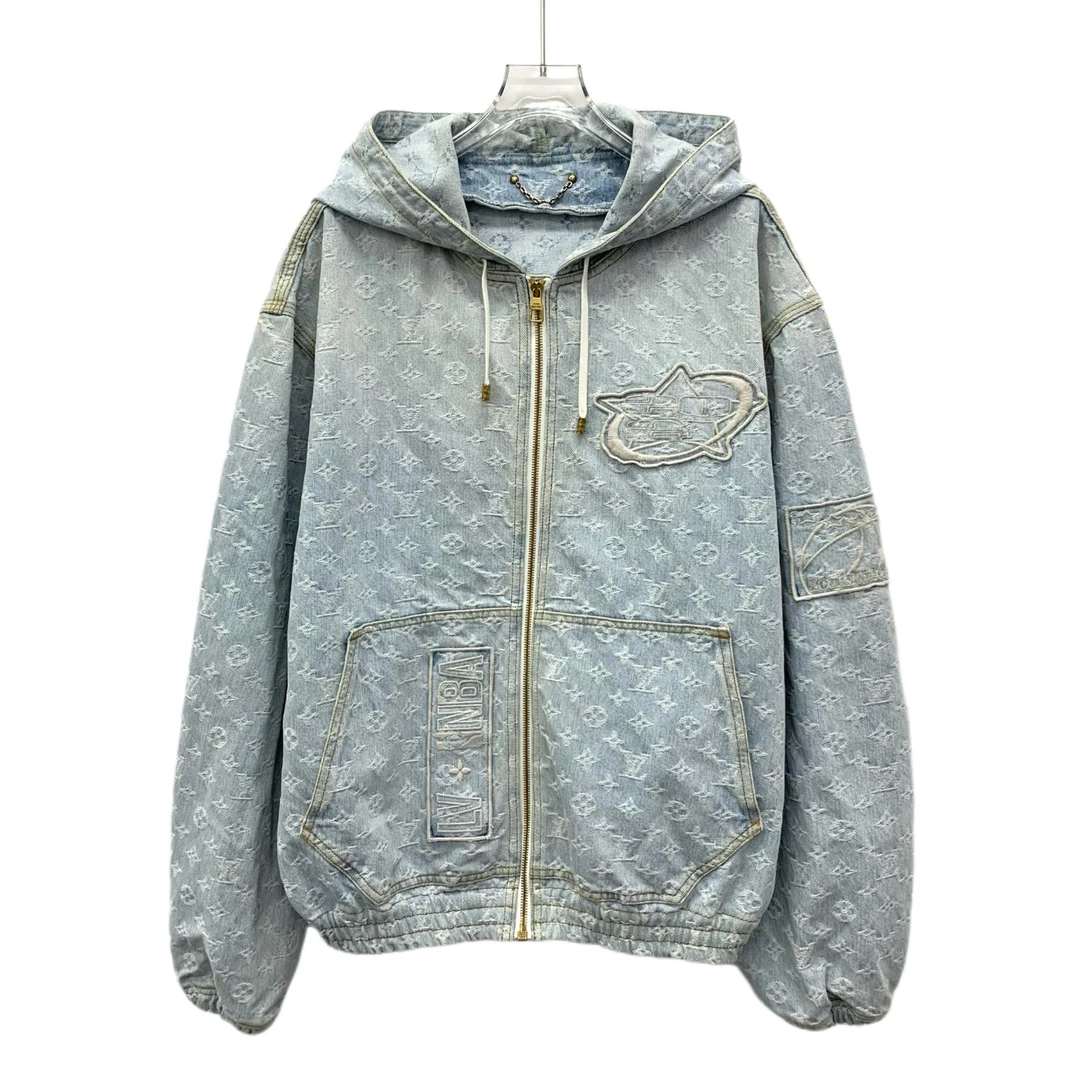 99新 LouisVuitton/路易威登 IW0791 logo提花满印外套 XL码