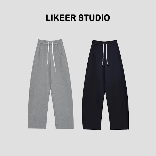 【纤纤通勤裤】秋冬新款显瘦镰刀裤高腰直通垂感休闲卫裤B015