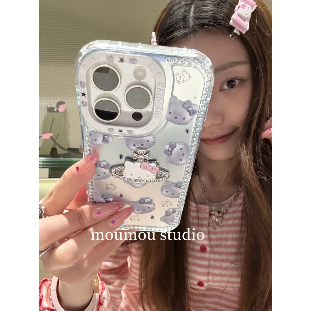 韩系ins高级立体环球kitty适用于苹果16promax手机壳15保护套1413