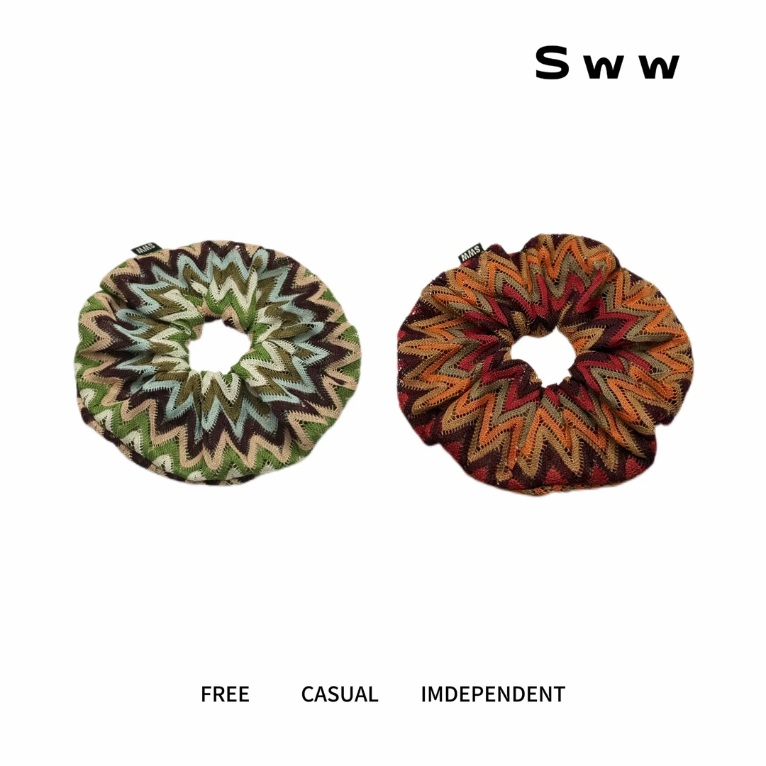 SWW高级感撞色重工面料大肠发圈舒适柔软发圈