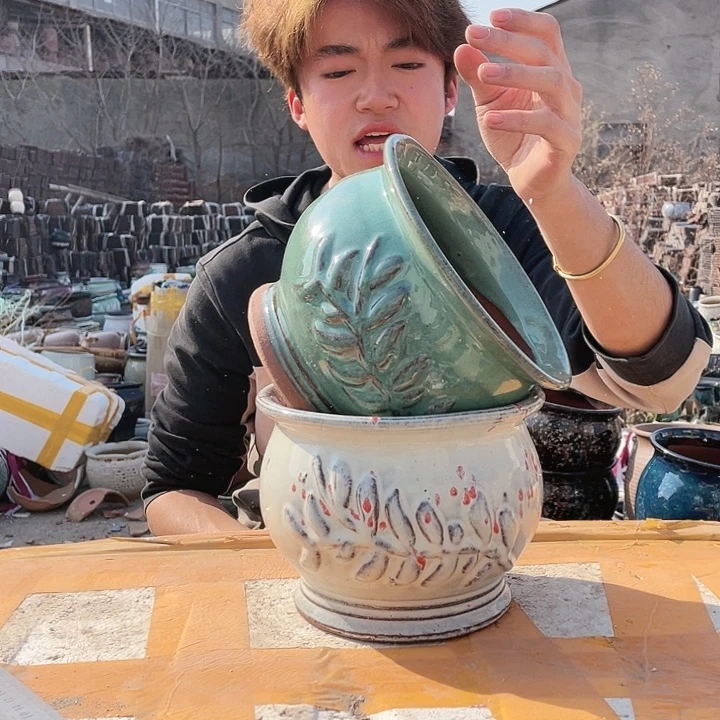 无铅玻璃宜兴紫砂花盆