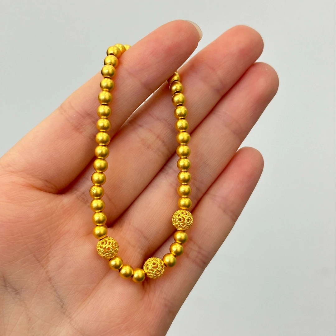 足金999【三生三世】黄金手串精致轻奢简约百搭古法经典手串