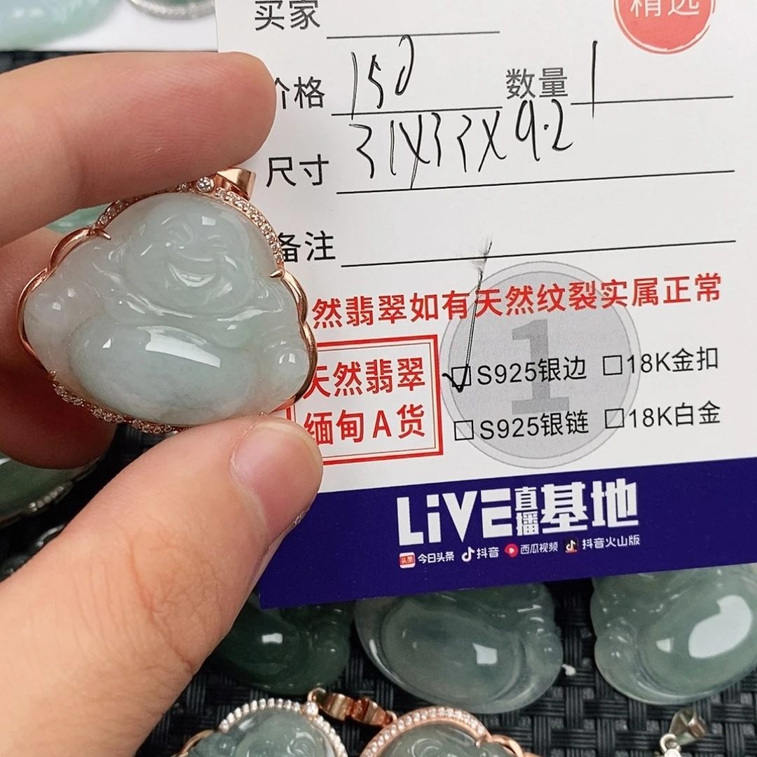 翡翠银S925镶嵌颈饰