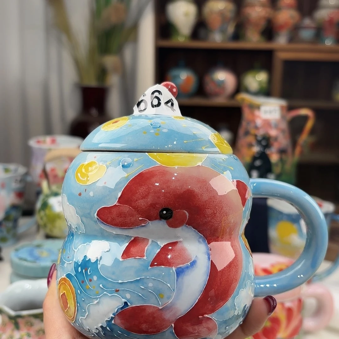 瓷片暗*景德镇手绘高温釉下彩陶瓷茶具