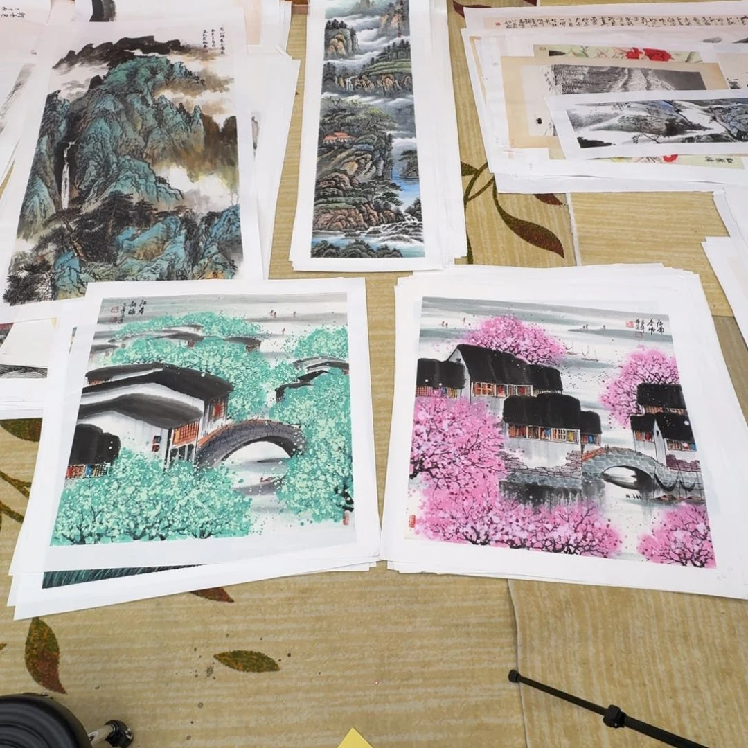 陈***）国画两张四尺斗方手绘作品