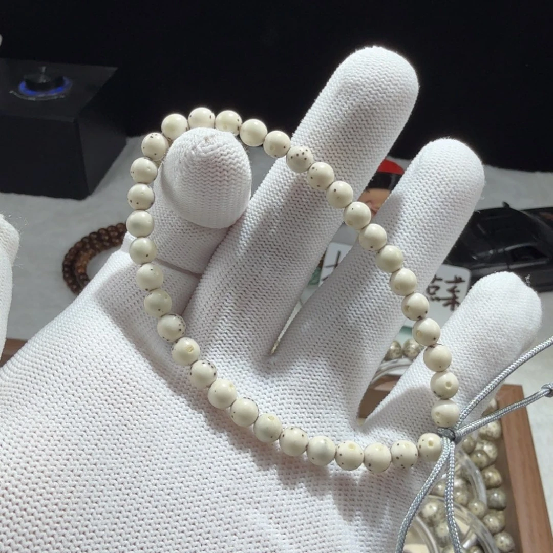 星月菩提吊坠6骨瓷白大留白圆珠