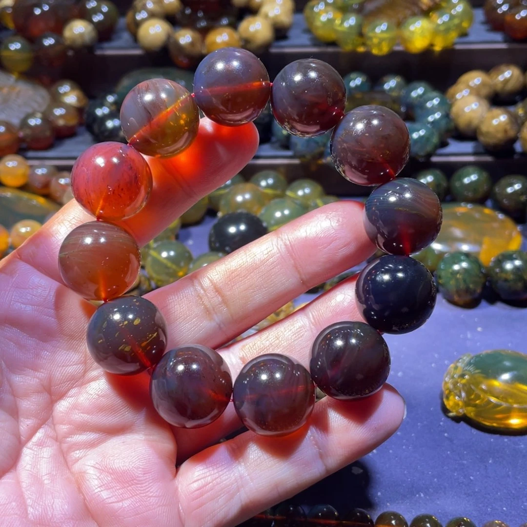 琥珀未镶嵌手链天然