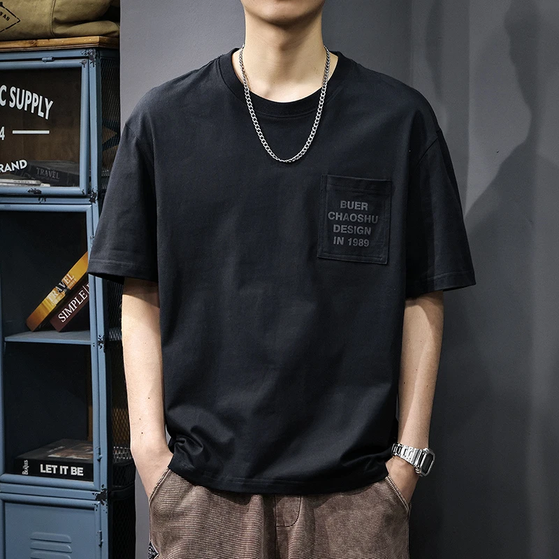2025新款美式潮牌短袖T恤男夏季薄款凉感纯棉宽松百搭半袖体恤