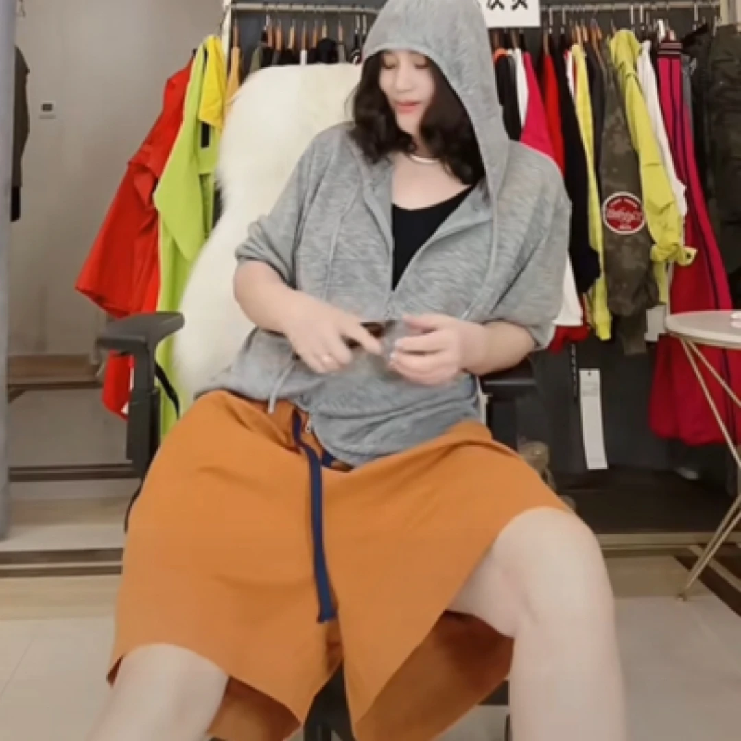 松紧腰抽绳彩色洗水棉痞帅短裤 裤长 43