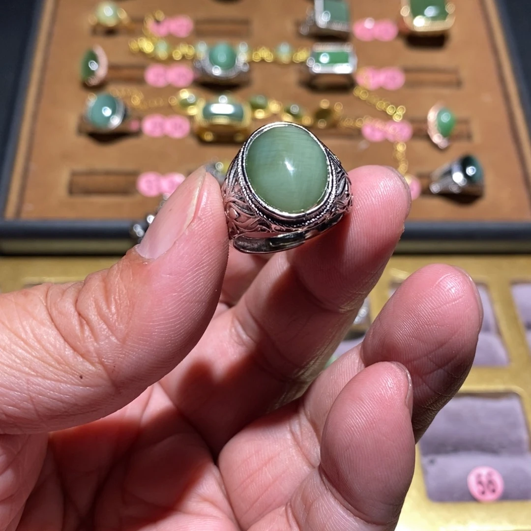 和田玉（碧玉）戒指未镶嵌