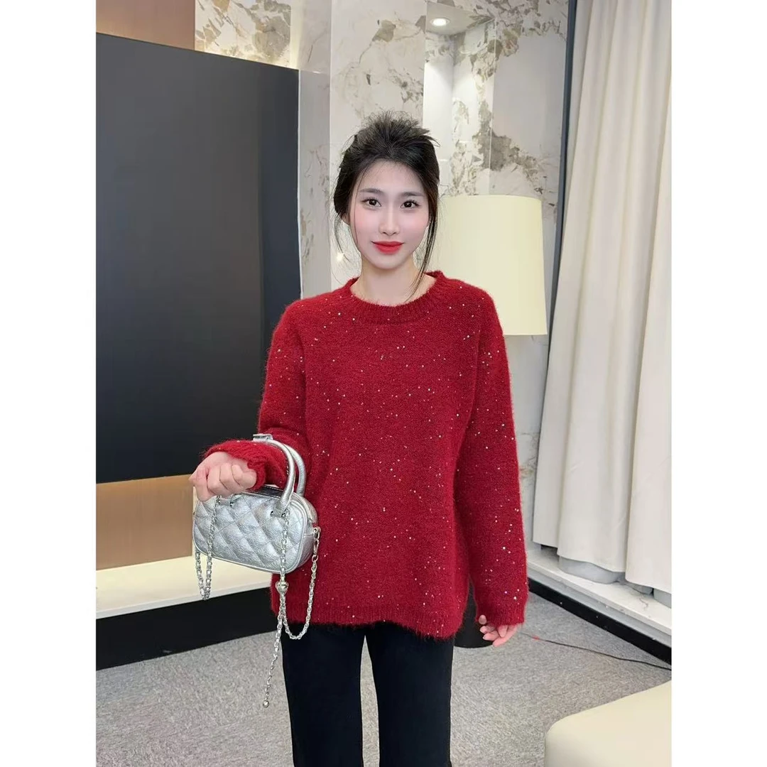 闪闪亮片毛衣 小允姐姐2024新款时尚气质高级闪闪亮片毛衣
